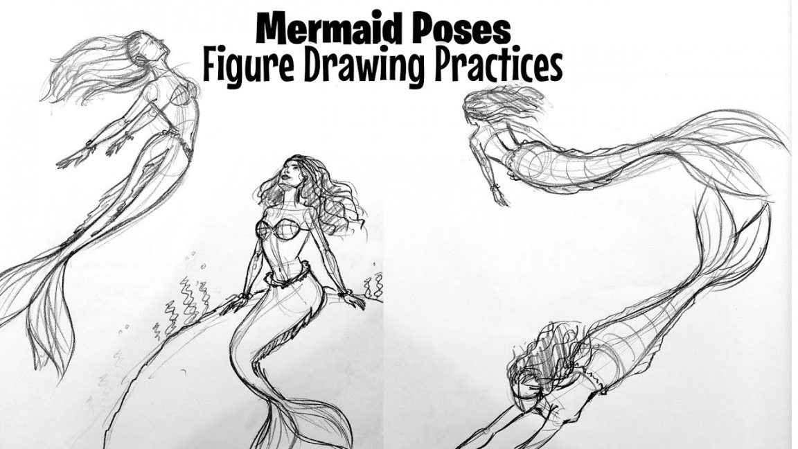 How to Draw Mermaid Figure Drawings, Anatomy Drawing Practice