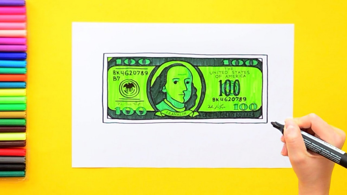 How to draw money -  dollar bill