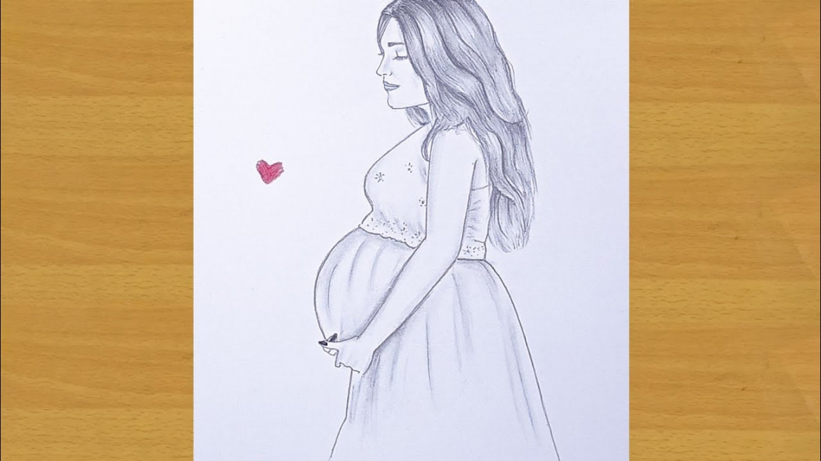 How to draw pregnant lady  Pencil drawing Gali Gali Art