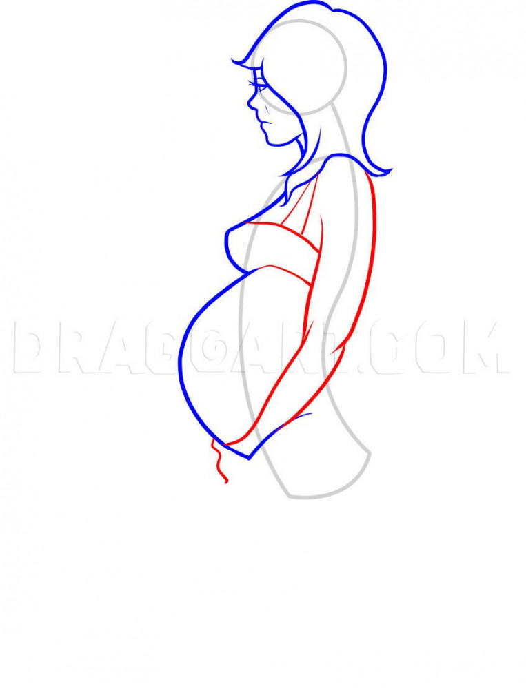 How To Draw Pregnant Women, Step by Step, Drawing Guide, by Dawn