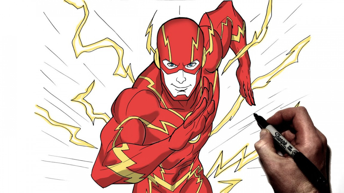 How To Draw The Flash (Running)  Step By Step  DC