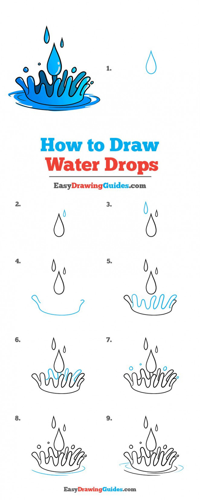 How to Draw Water Drops - Really Easy Drawing Tutorial  Water