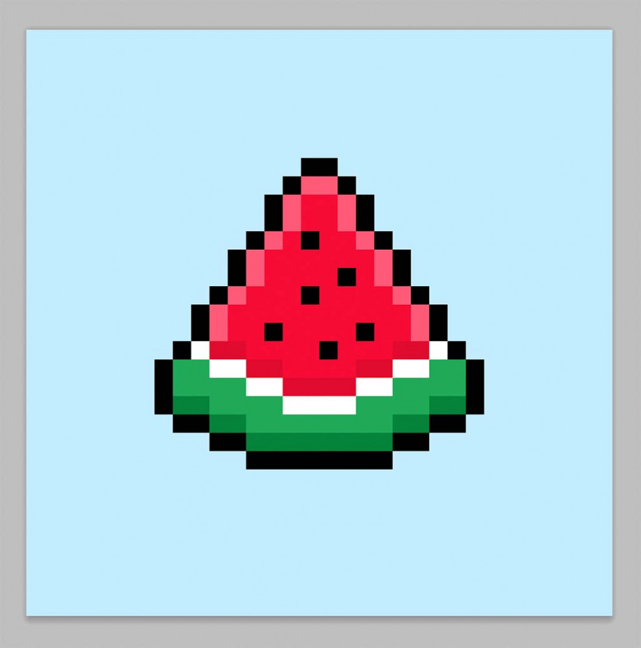 How to Make a Pixel Art Watermelon - Mega Voxels