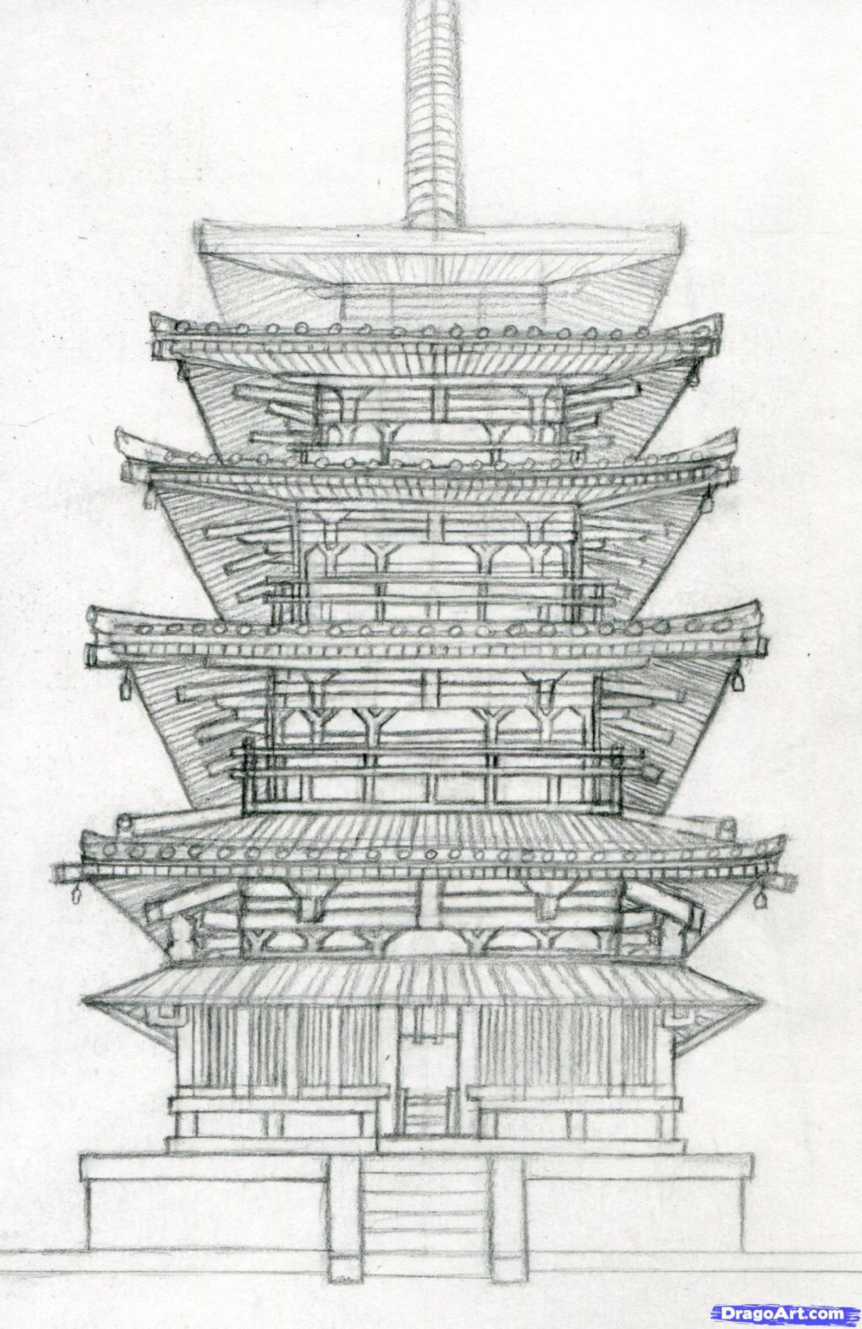 japanese buildings drawing - Google Search  Tatouage architecture