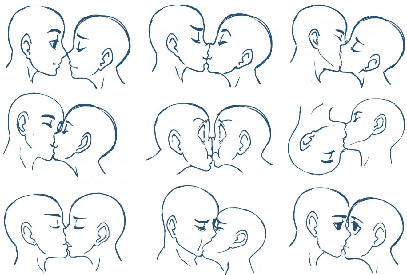 Kissing Drawing Reference and Sketches for Artists