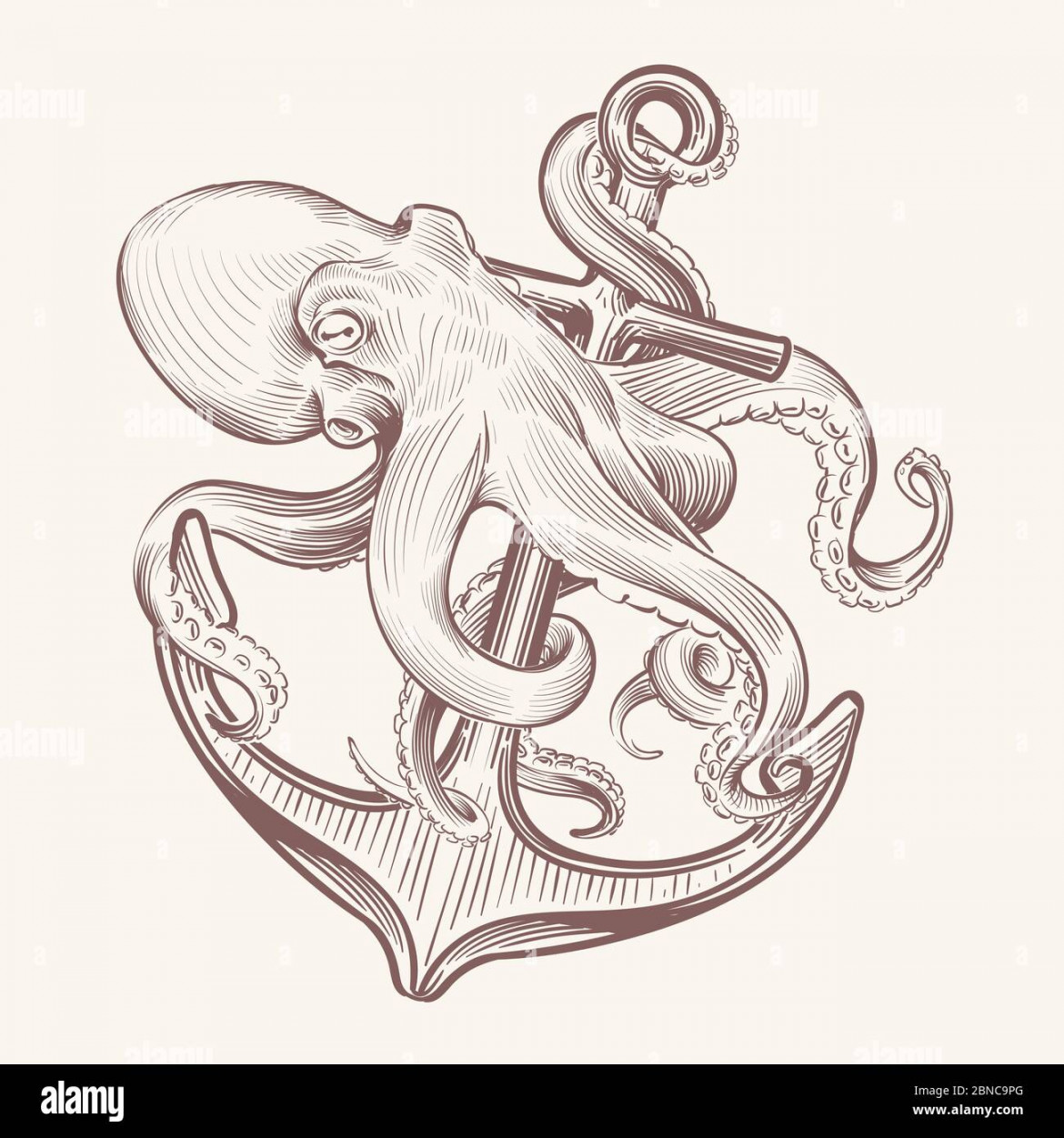 Kraken drawing hi-res stock photography and images - Alamy