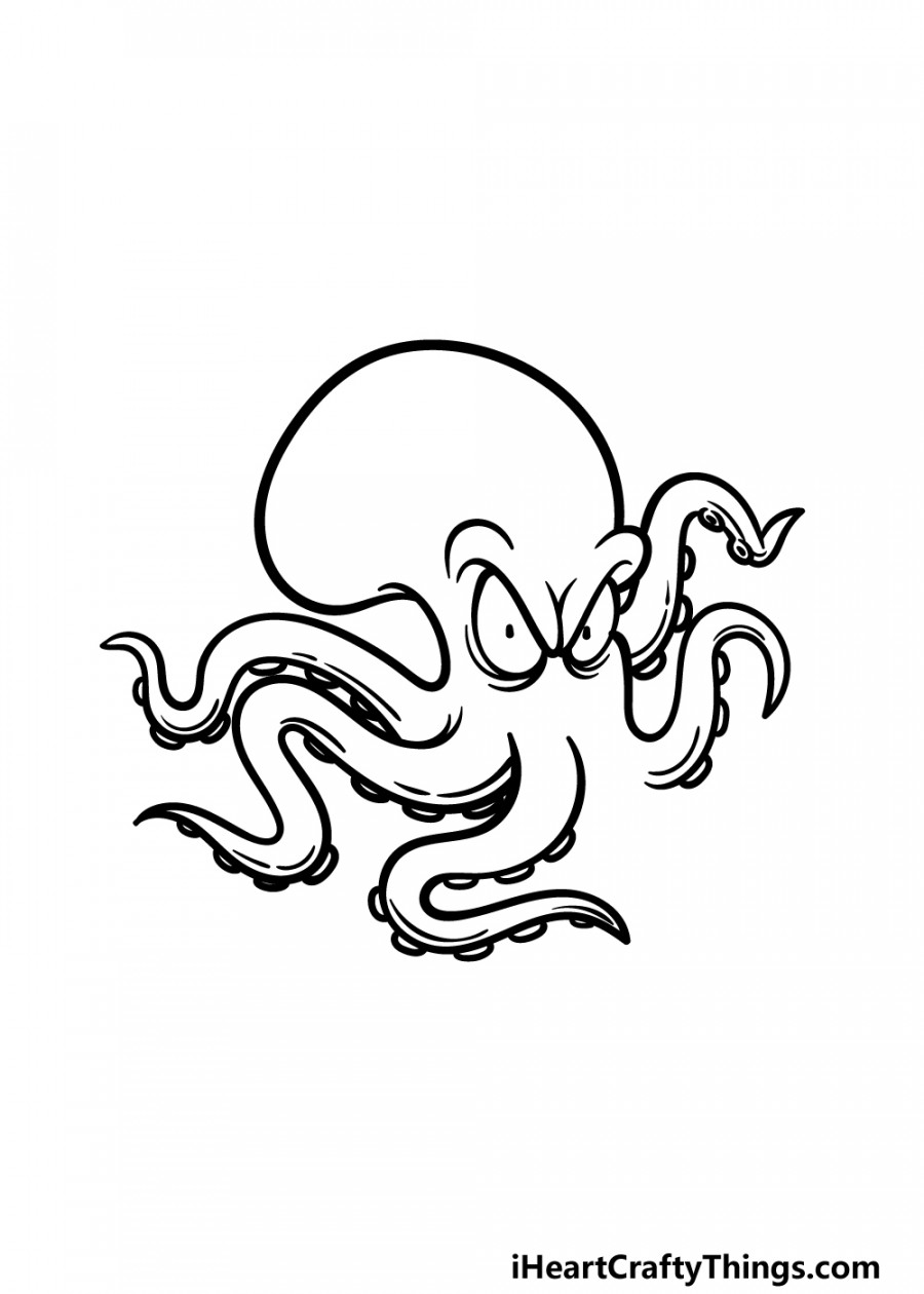 Kraken Drawing - How To Draw The Kraken Step By Step