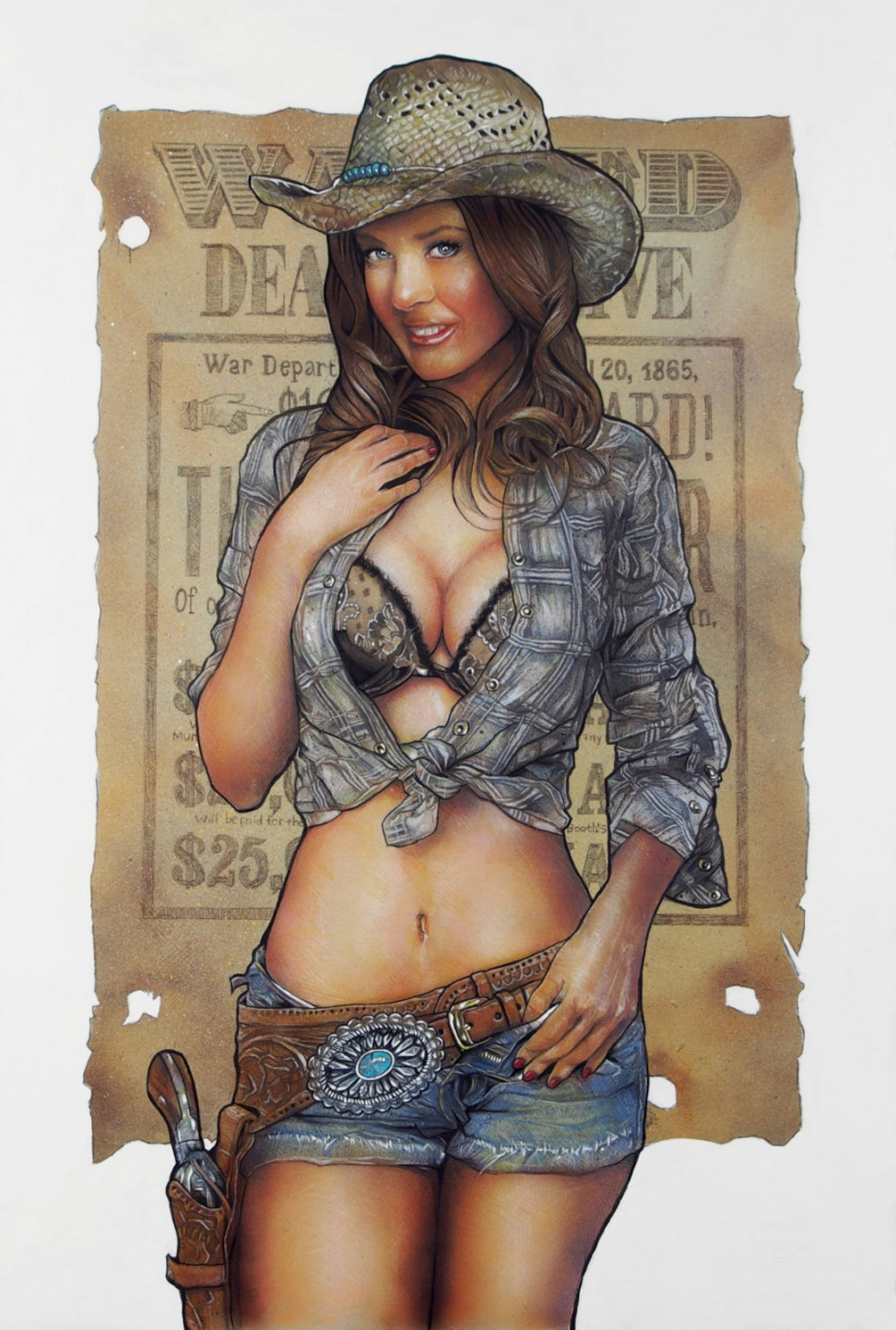 Kuh Mädchen Country Western inspiriert Pinup-Girl traditionellen