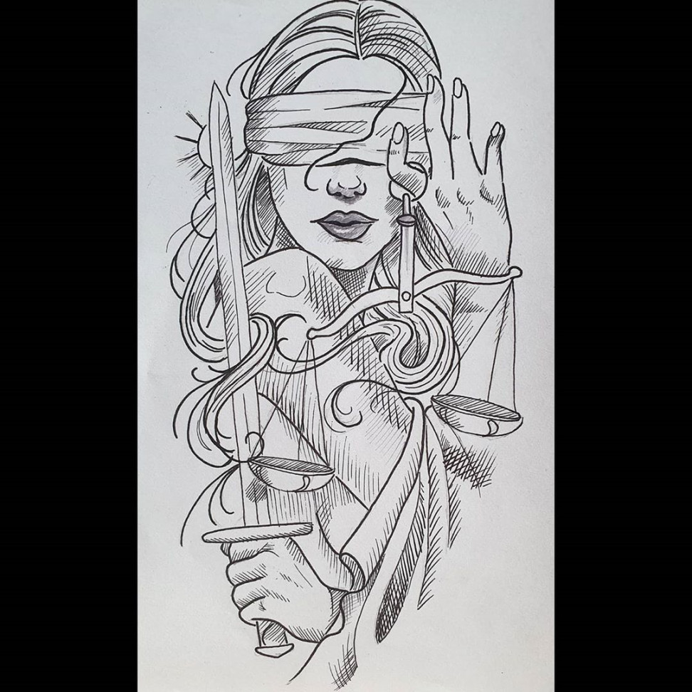 Lady Justice ✏👩‍⚖ #drawing #black #art #fineart #fineliner