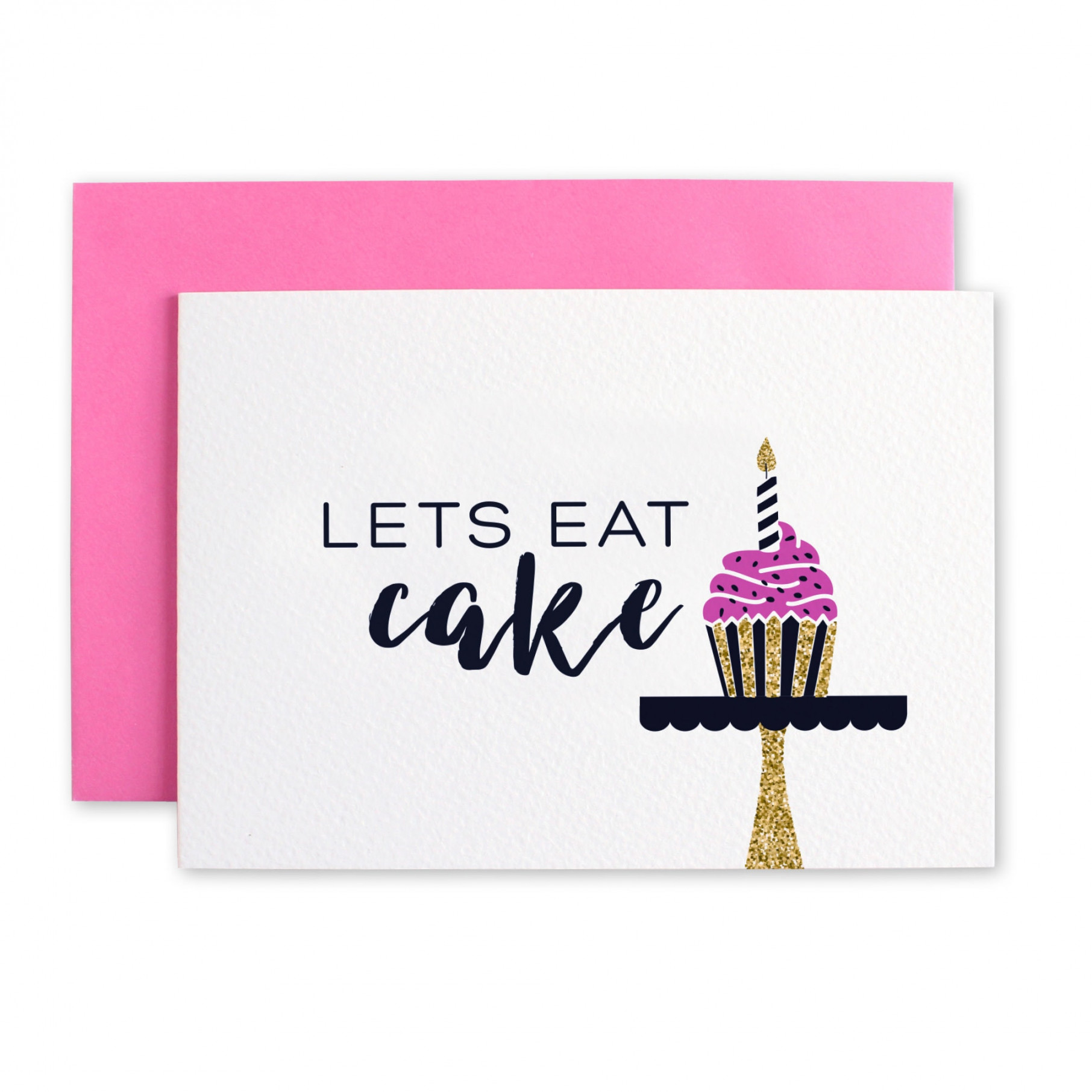 Lets Eat Cake Karte Quirky Birthday Cake Card Moderne - Etsy