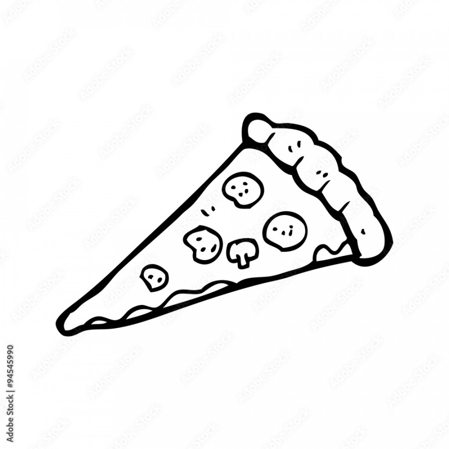 line drawing cartoon pizza Stock-Vektorgrafik  Adobe Stock