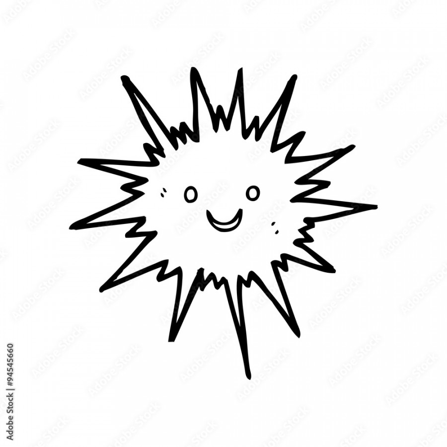 line drawing cartoon sea urchin Stock-Vektorgrafik  Adobe Stock