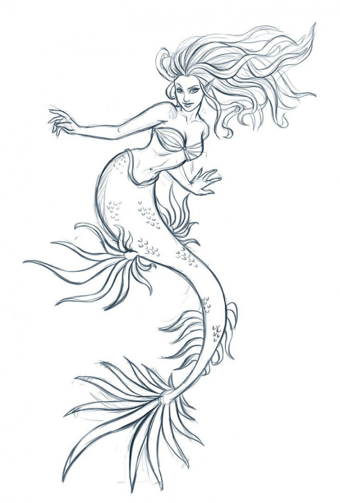 Mermaid sketch  Mermaid sketch, Mermaid artwork, Realistic