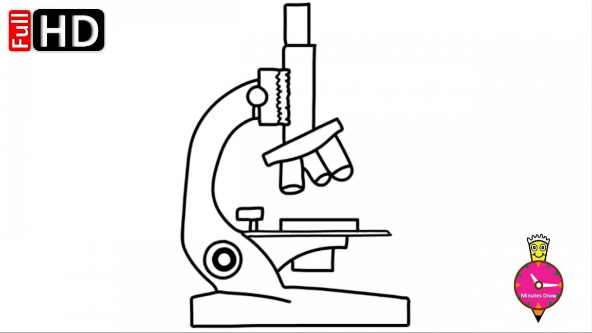 Microscope Drawing  How To Draw A Microscope Diagram  Easy And Simple  Step By Step Tutorial