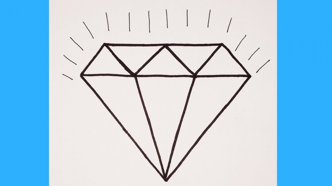 MINUTES DIAMOND DRAWING STEPS  EASY DIAMOND DRAWING FOR KIDS  DIAMOND   DIAMOND SHAPE