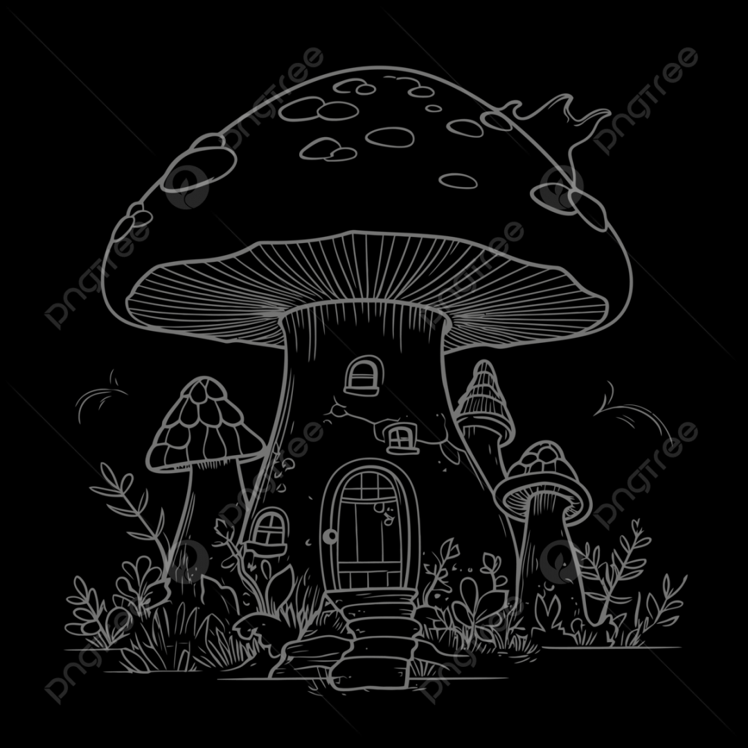 Mushroom House Drawing PNG Transparent Images Free Download