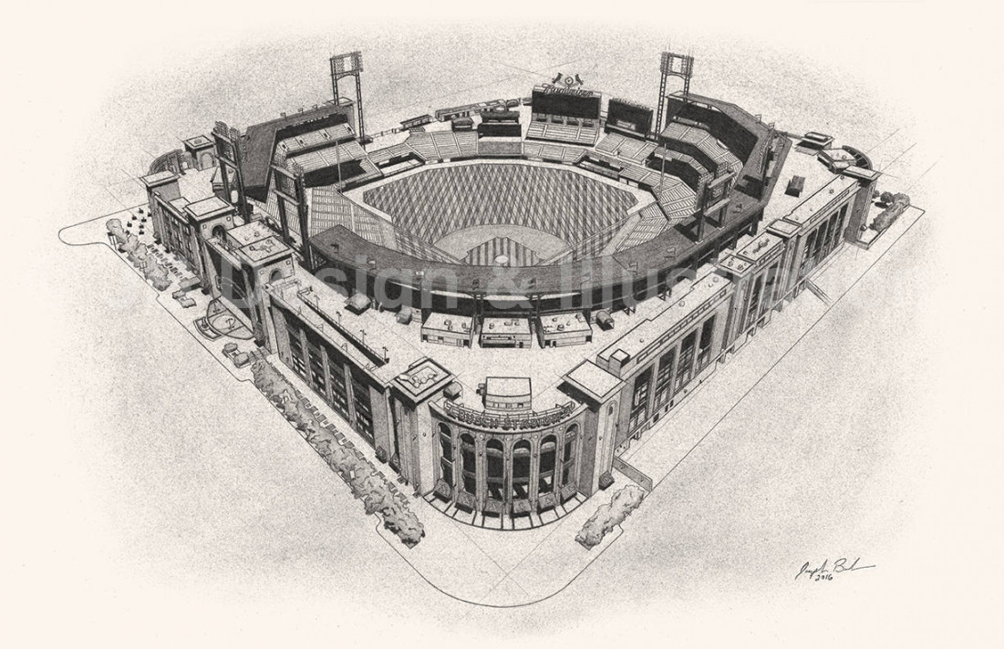 New Busch Stadium  x  Pencil Drawing - Etsy