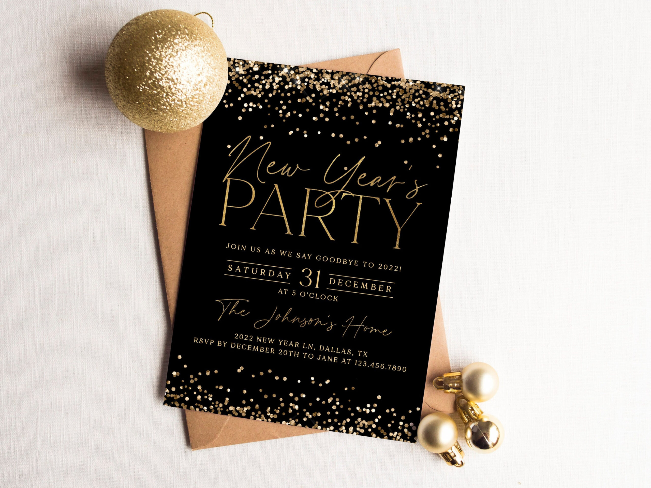 New Years Eve Party Invitation NYE Party Invitation Template - Etsy UK