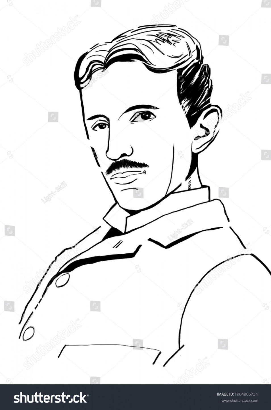 Nikola Tesla-Skizze: Stockillustration   Shutterstock