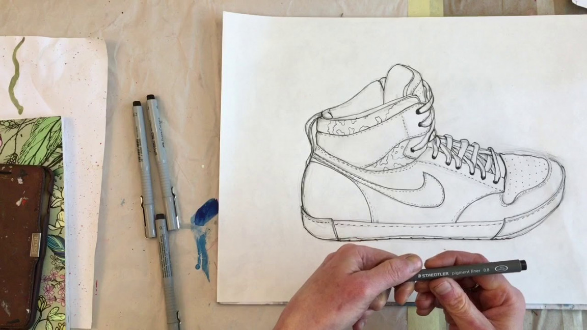 Observational Shoe Contour Drawing