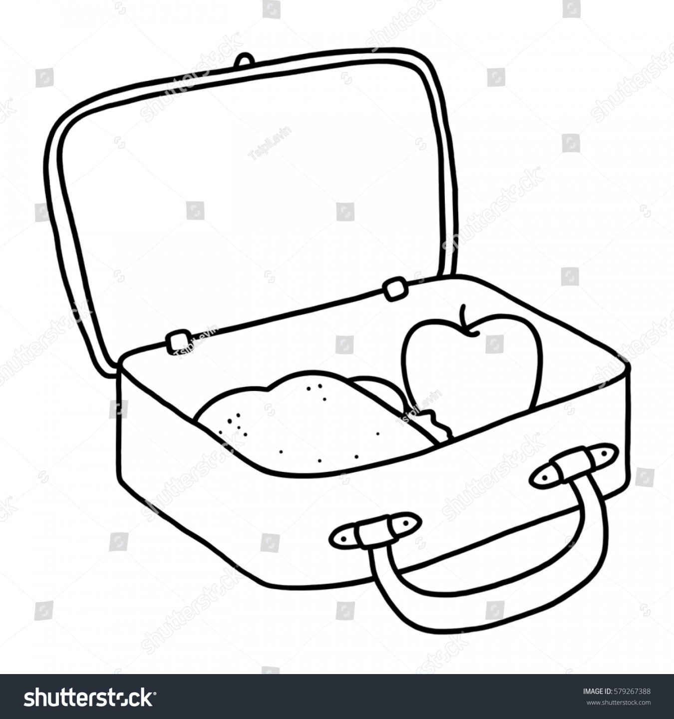 Offener Lunch Box-Umriss: Stockillustration   Shutterstock