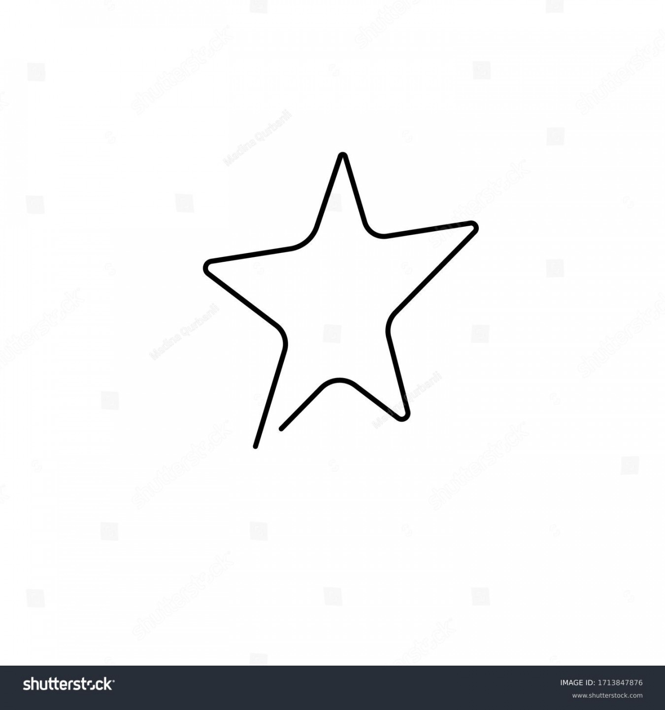 One Continuous Line Drawing Yellow Star Stock Vector (Royalty Free