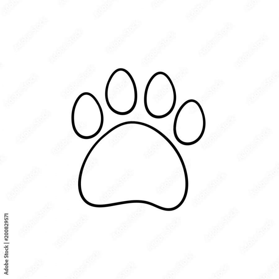 Paw print hand drawn outline doodle icon