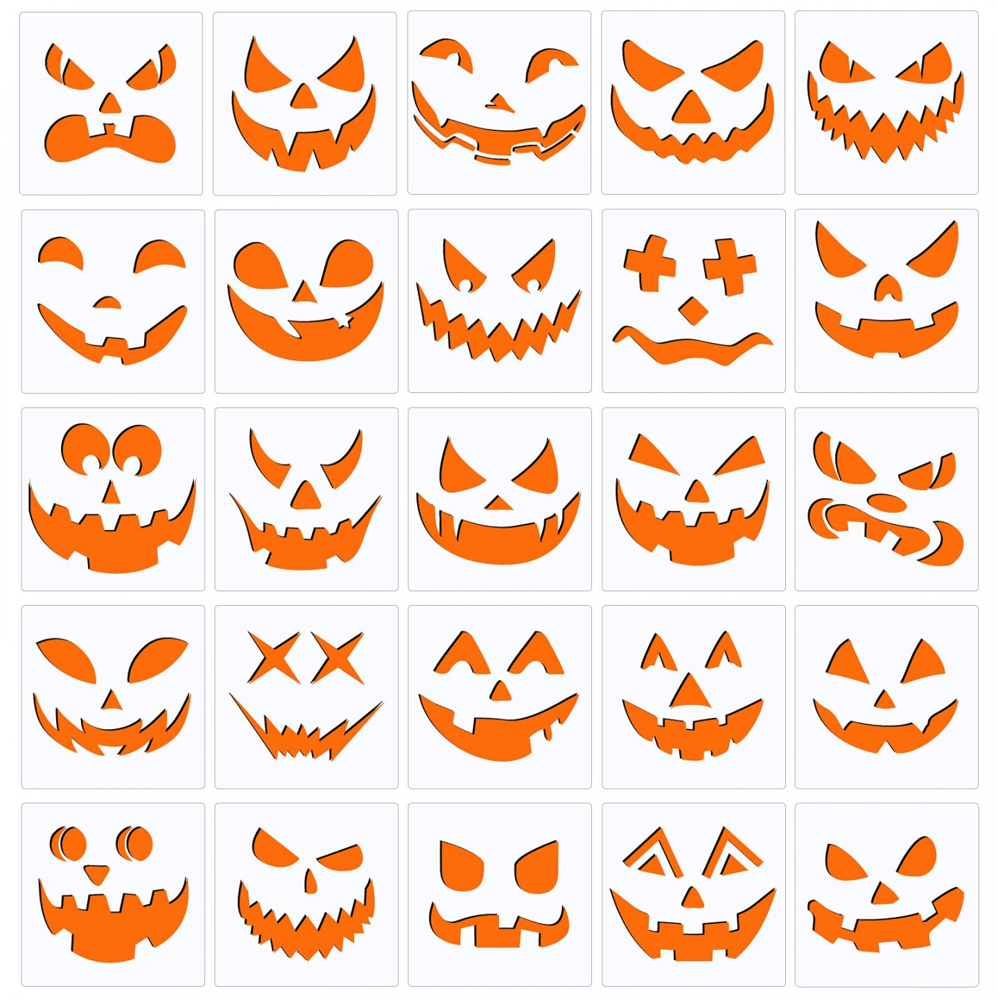 Pcs Halloween Pumpkins Face Stencils, Decorative Pumpkin Painting  Stencils Reusable Plastic Halloween Drawing Template for DIY Pumpkin  Carving,