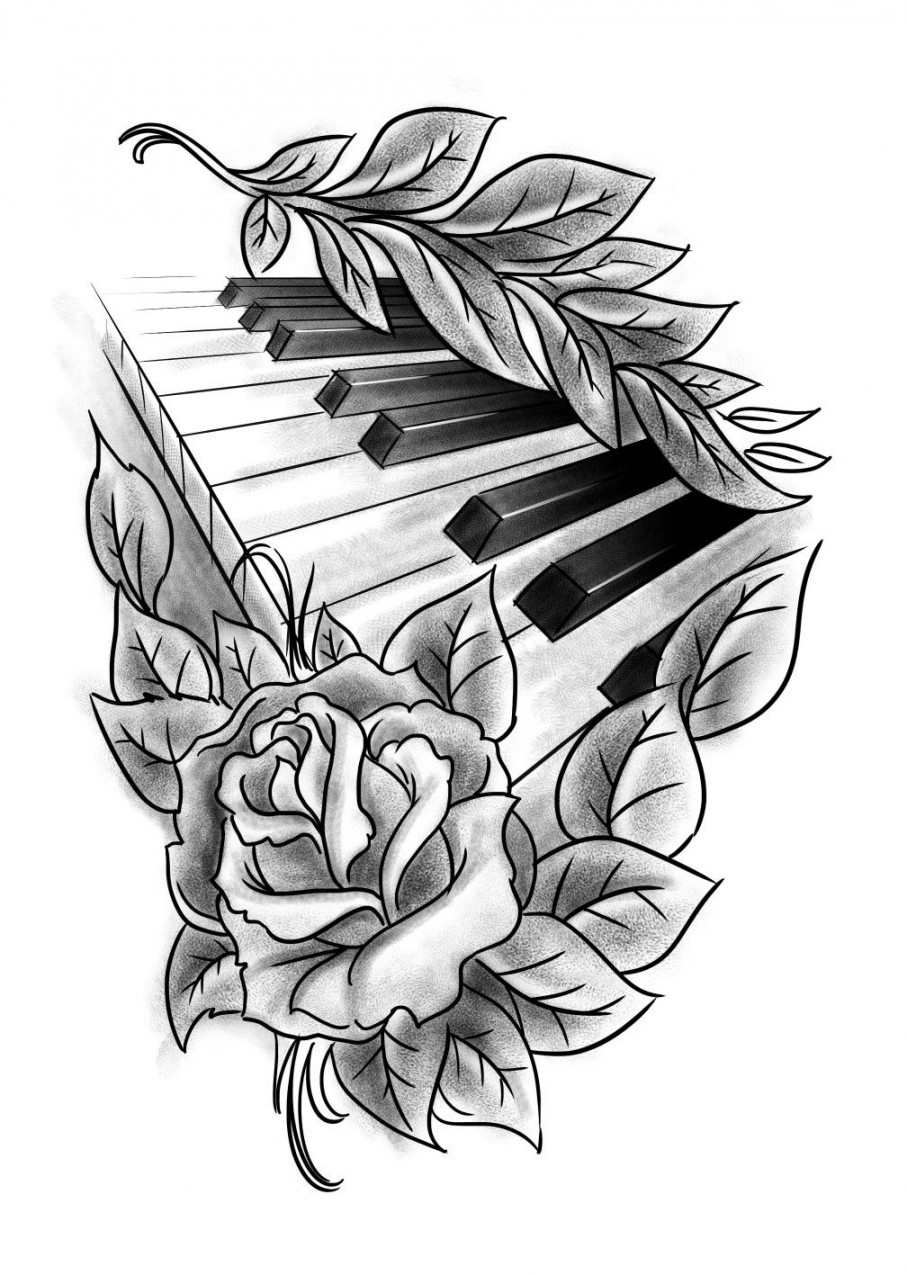 piano tattoo  Piano tattoo, Music tattoo designs, Art drawings