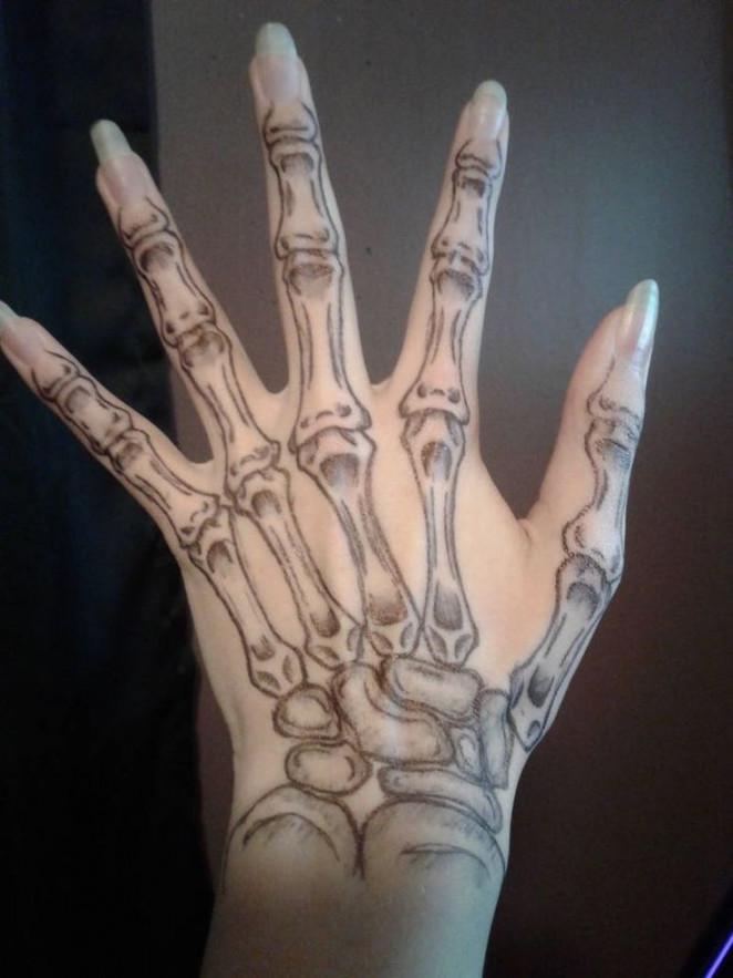 Pin by -ℬℯ𝓁𝓁𝒶 🤍 on ˗ˏˋ 𝐀𝐫𝐭 ´ˎ˗  Skeleton hand tattoo