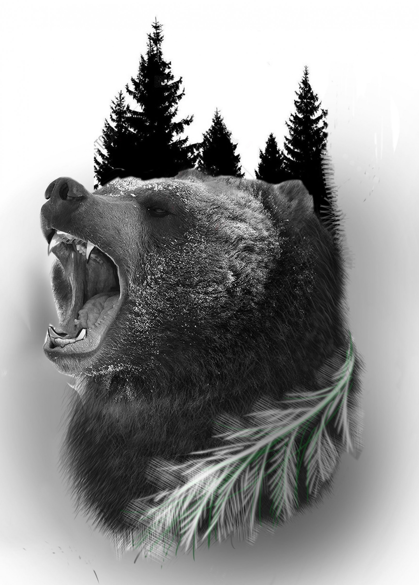 Pin by Роман on мои эскизы  Grizzly bear tattoos, Bear tattoo