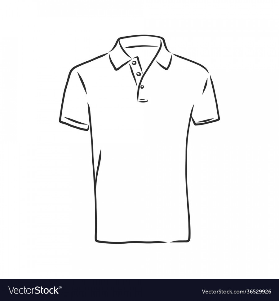 Polo shirt sketch icon isolated on background Vector Image