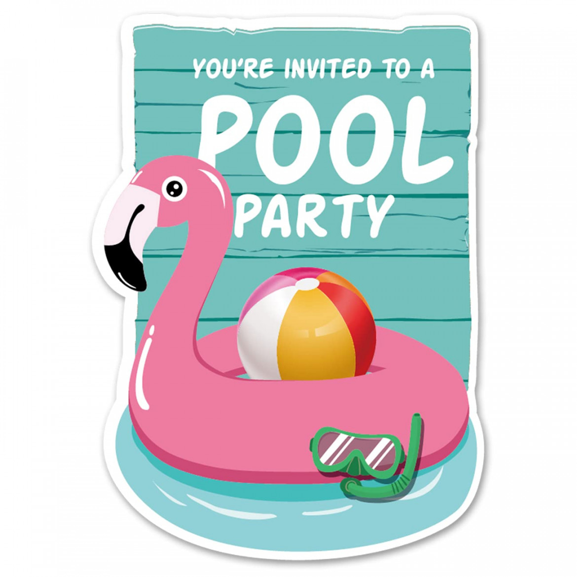 Pool-Party-Einladungen mit Umschlägen,  Stück Schwimmbad Flamingo  Einladungen Geburtstag Babyparty Party Einladungen Supplies Favors,  doppelseitig