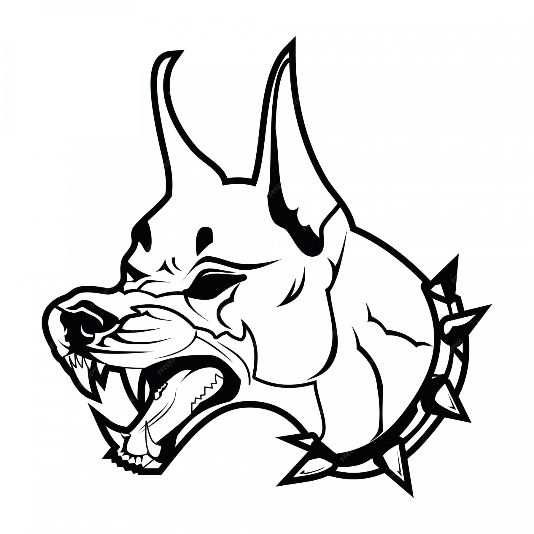 Premium Vector  Angry doberman dog outlined silhoutte