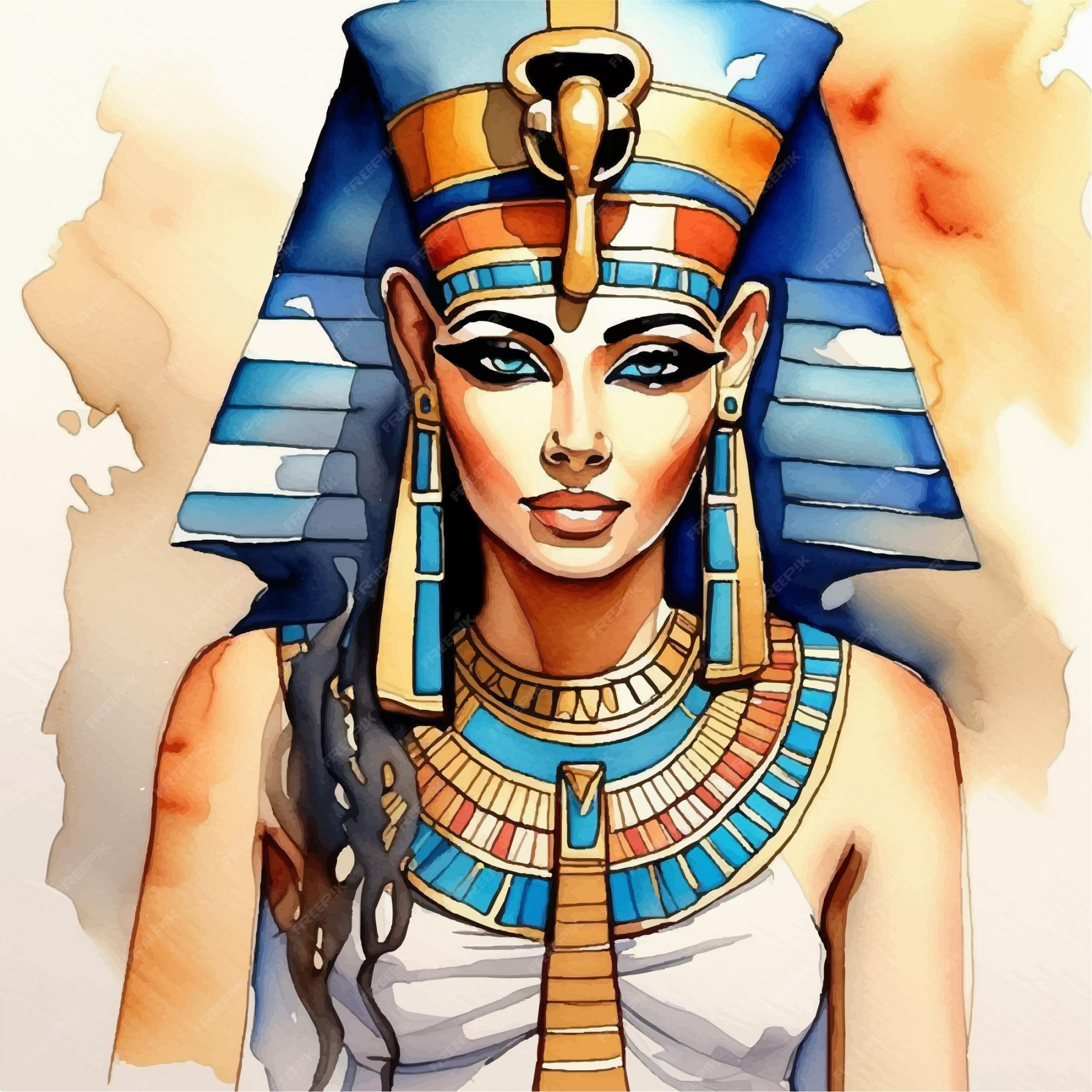 Premium Vector  Beautiful egyptian pharaoh goddess cleopatra