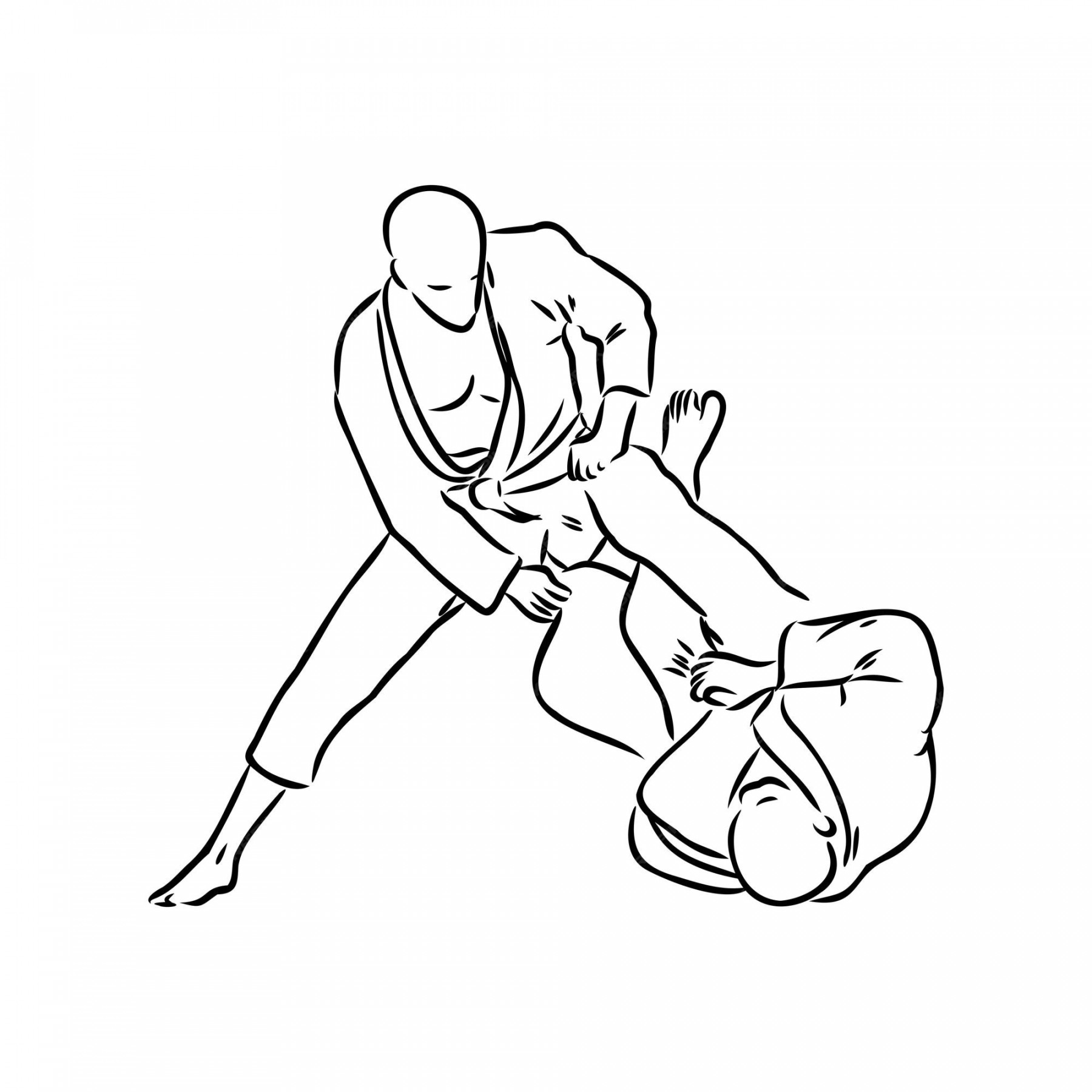 Premium Vector  Brazilian jiu jitsu technique in vector illustration