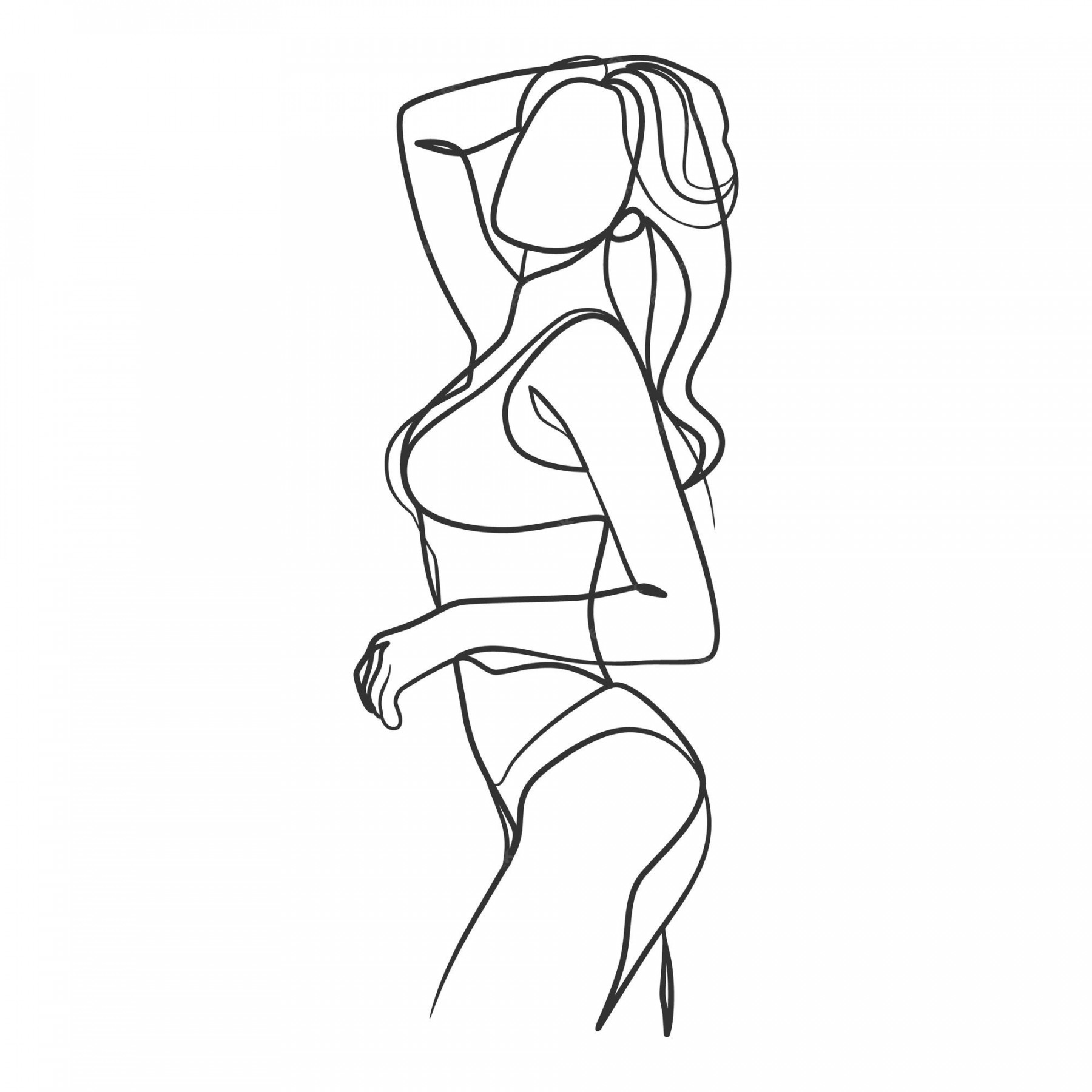 Premium Vector  Continuous one line art drawing of woman body in