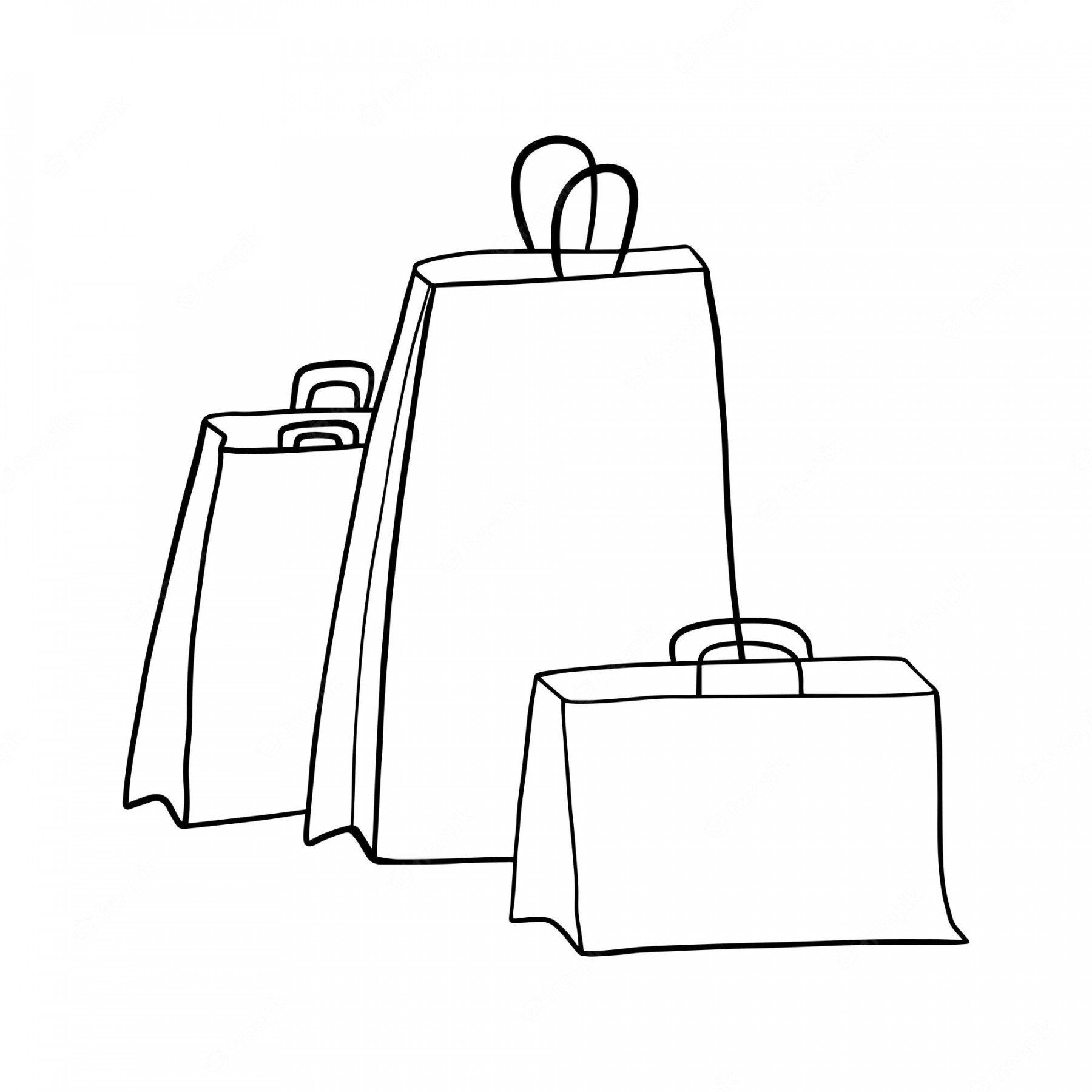 Premium Vector  Hand drawn cartoon style shopping bags