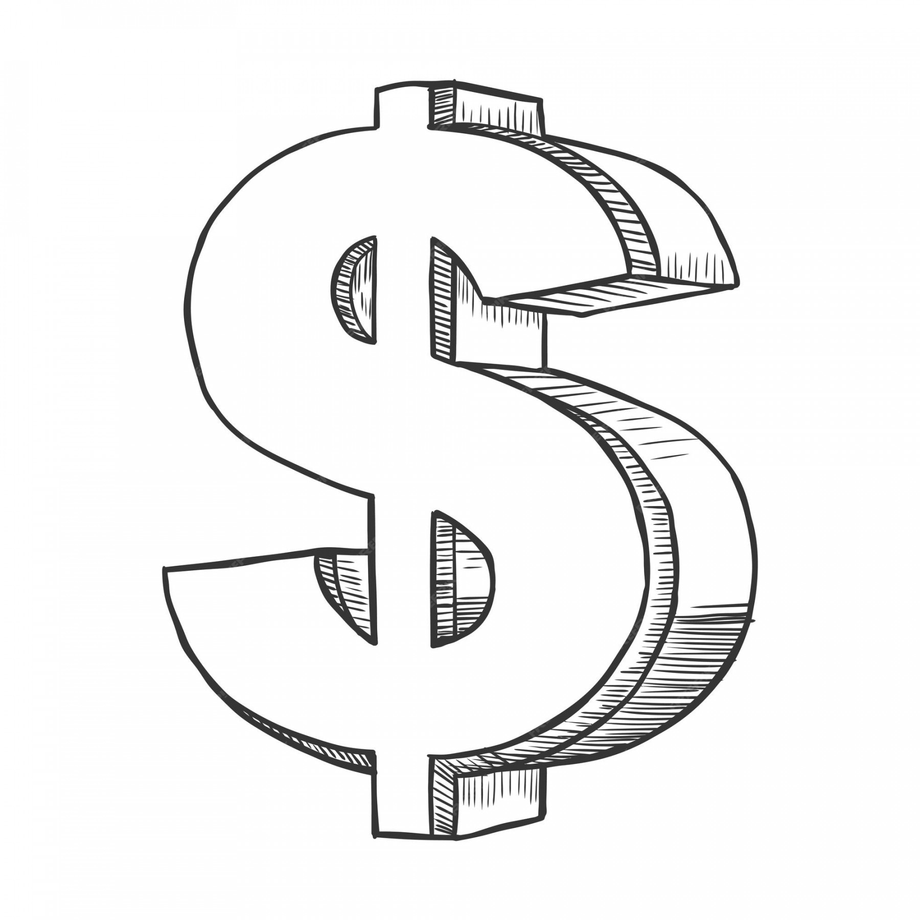 Premium Vector  Hand drawn dollar symbol sketch