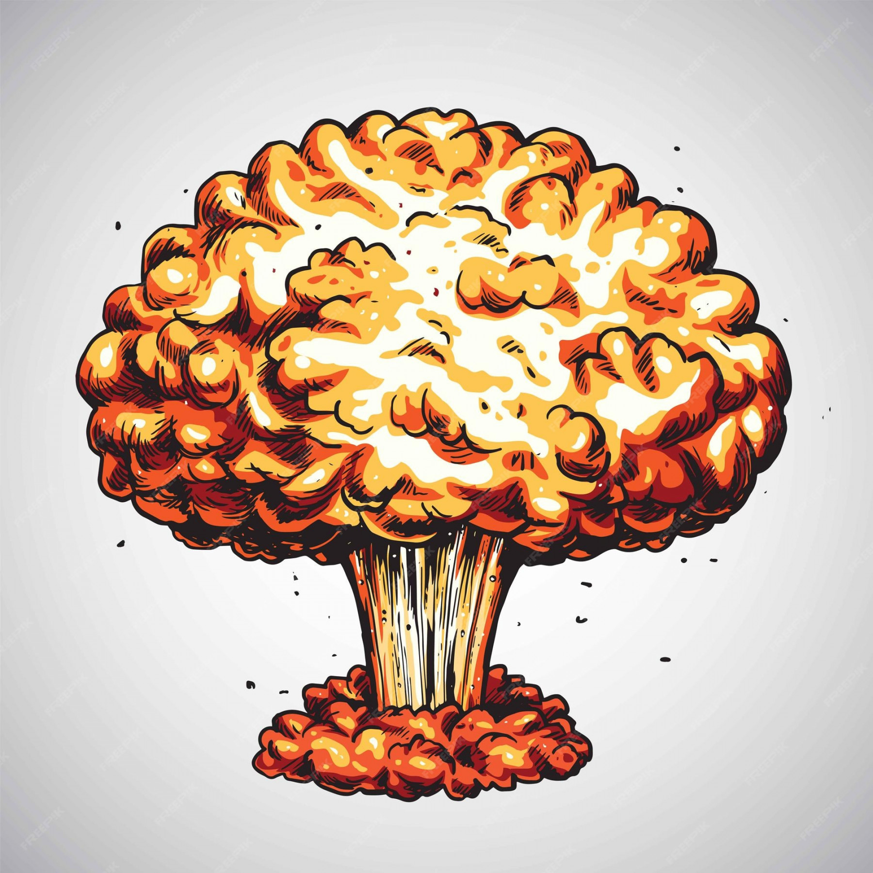 Premium Vector  Nuclear explosion atomic bomb mushroom cloud