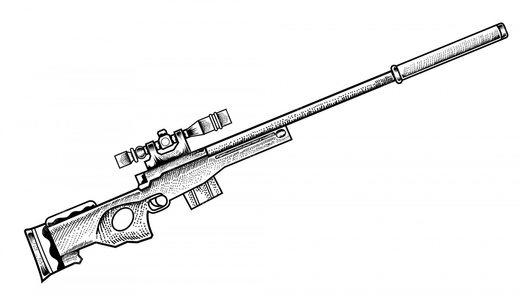 Premium Vector  Sniper gun hand drawn