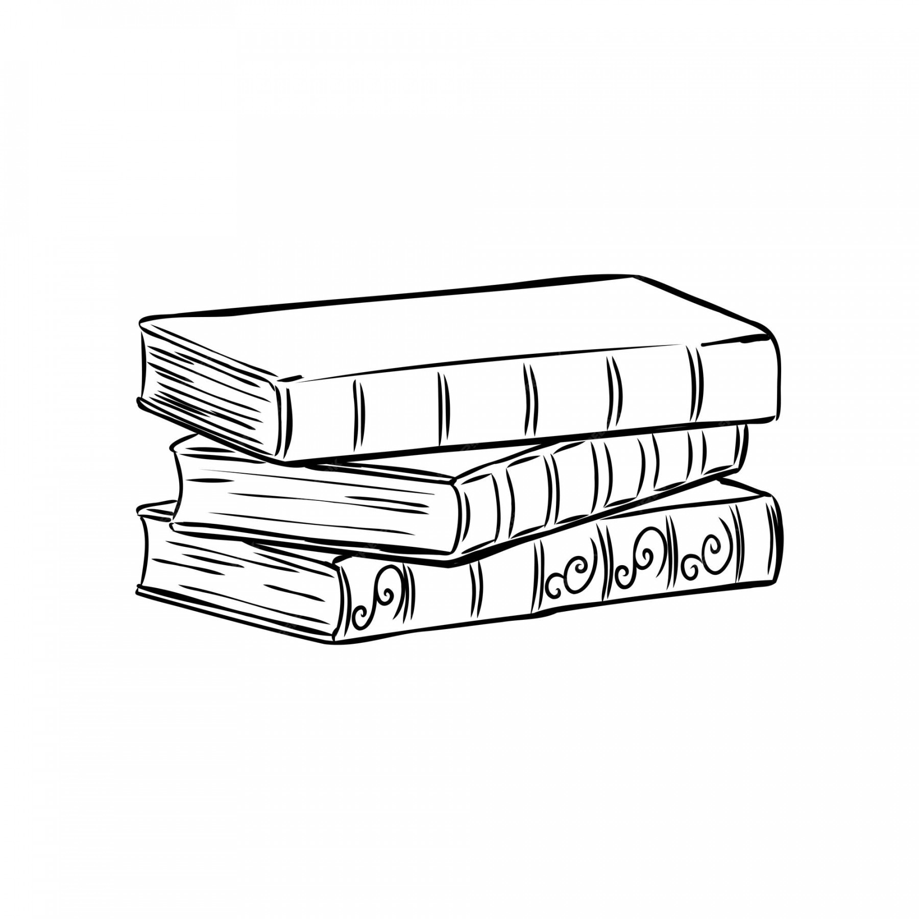 Premium Vector  Stack of books isolated on white hand drawn