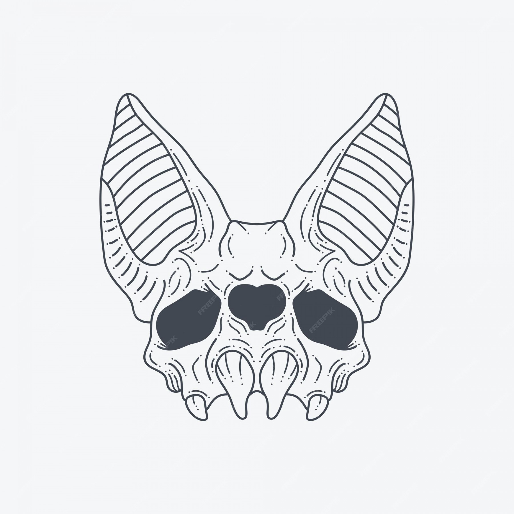 Premium Vector  Vampire bat skull drawing