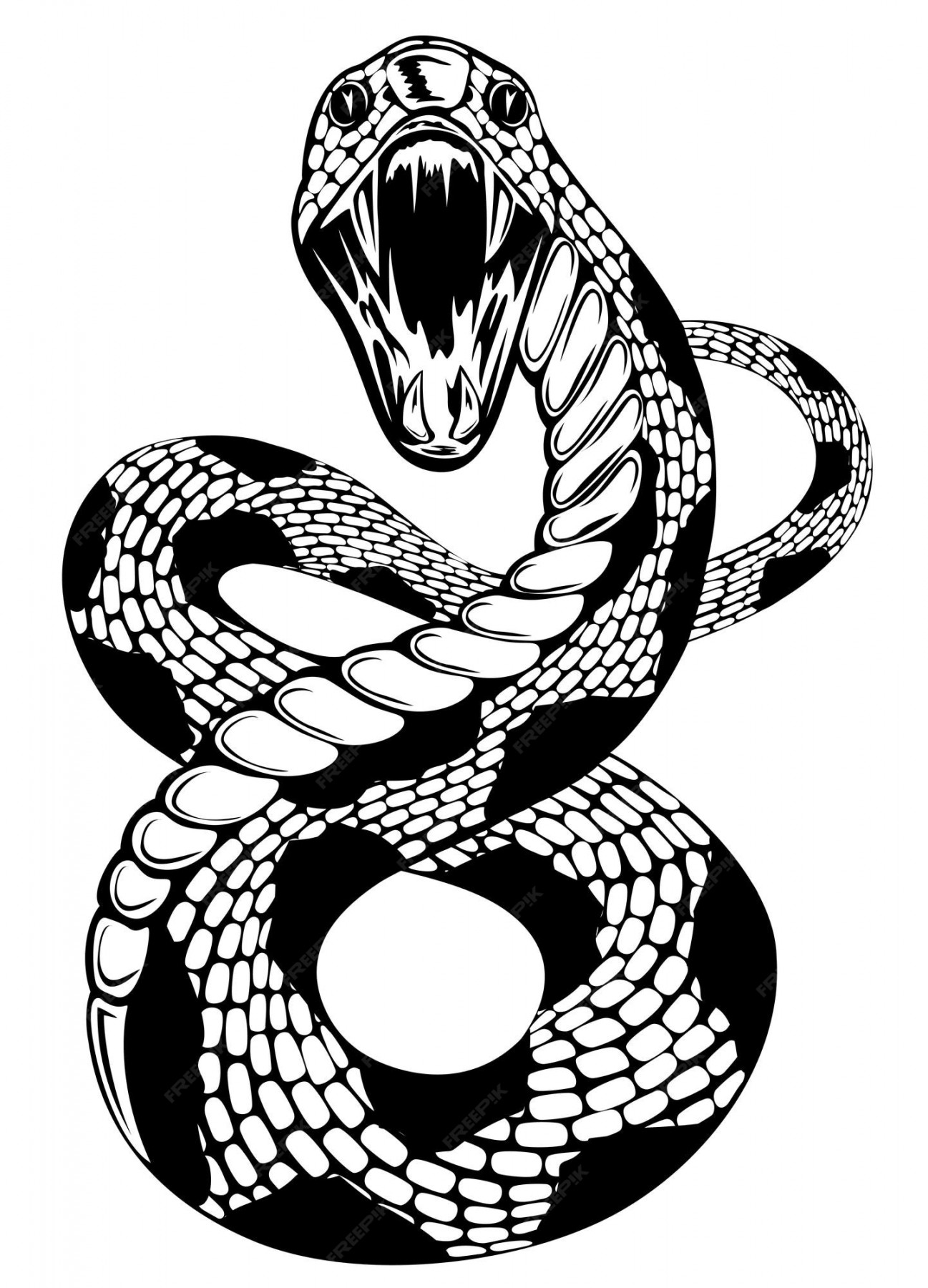 Premium Vector  Vector illustration of snake with an open mouth