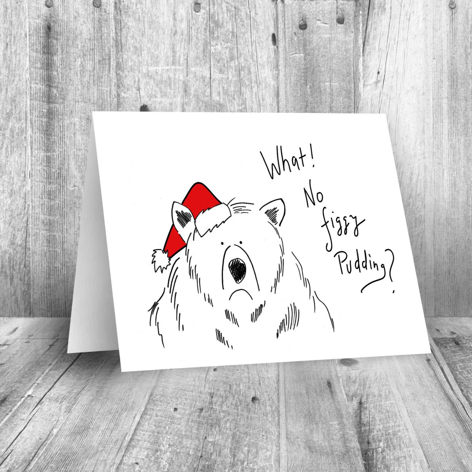 Printable Christmas Card Funny Santa Claus Bear Cards - Etsy in