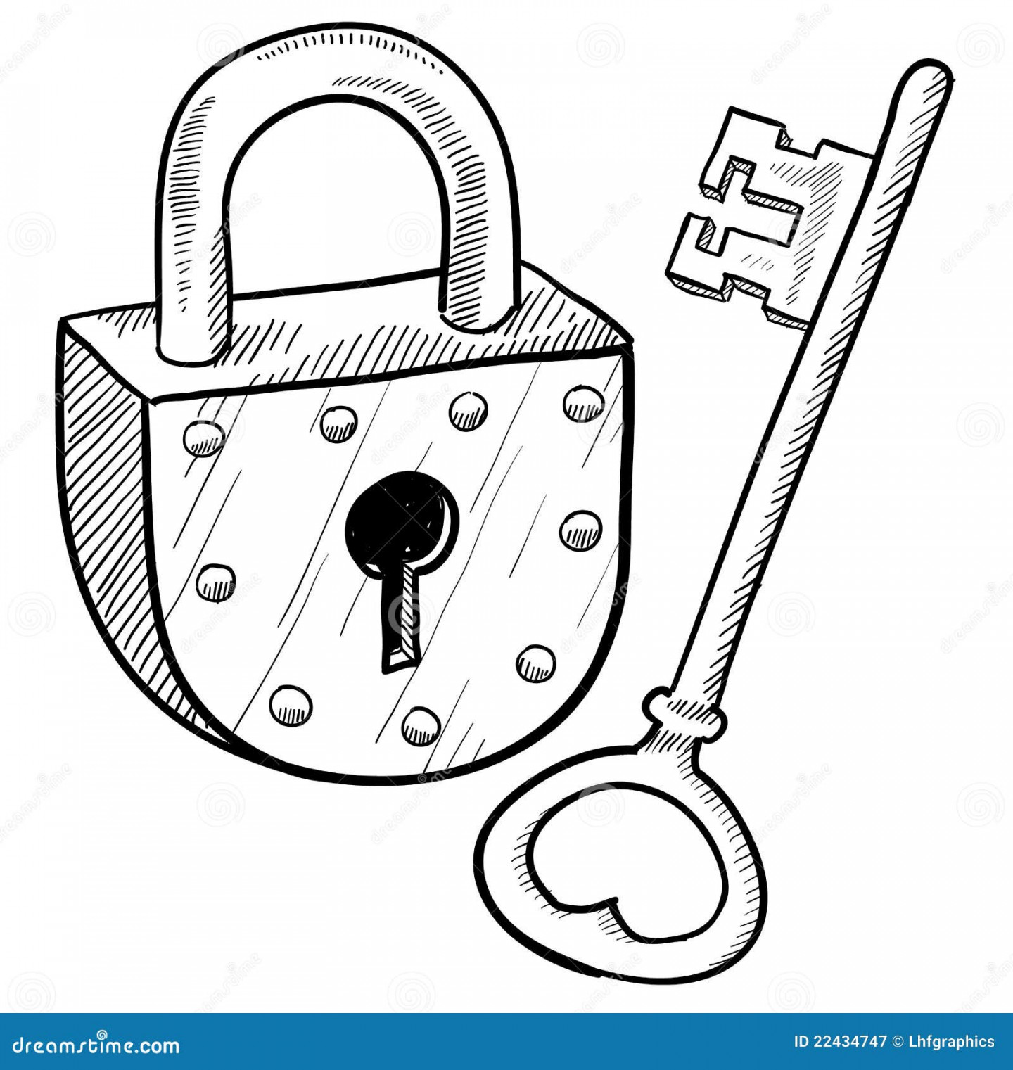 Retro lock and key stock vector