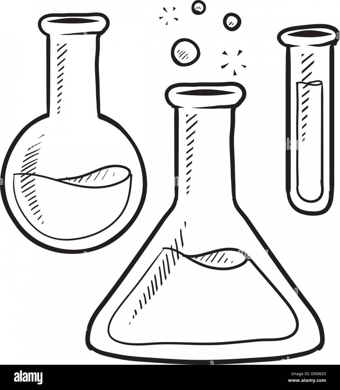 Science lab beakers sketch Stock Vector Image & Art - Alamy