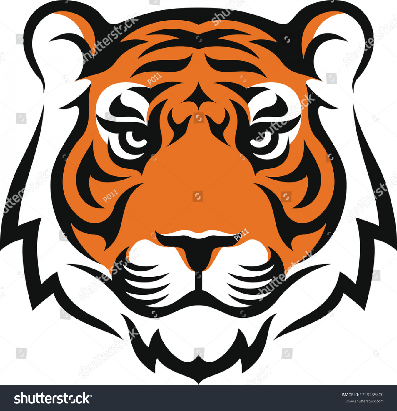 , Simple Tiger Face Images, Stock Photos, D objects