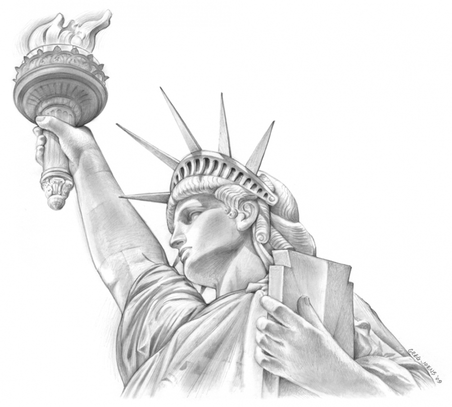 Sketch of the Day: Statue of Liberty - Faber Castell Catalog