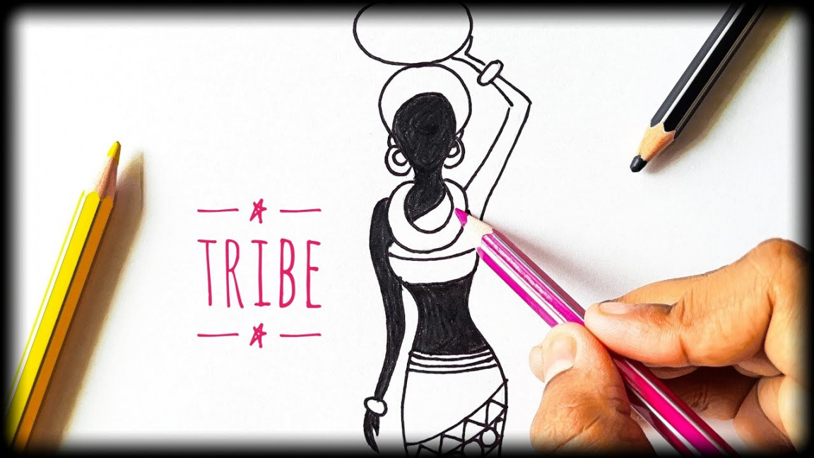 SO EASY How To DRAW TRIBE  Tribal Art - Drawing An African Tribe —  Mousumi Zone